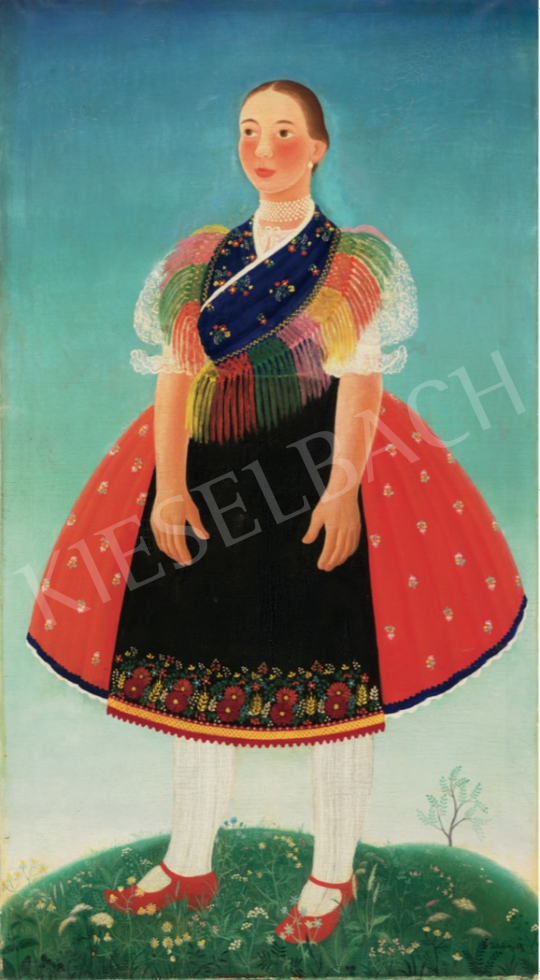 Pekáry, István - Girl in Hungarian Folk Dress, 1936 painting