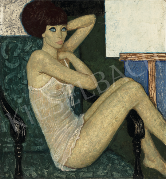  Czene, Béla jr. - Panka in Camisole, 1970s painting