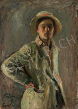 Szüle, Péter - Self-Portrait with Hat, 1911 