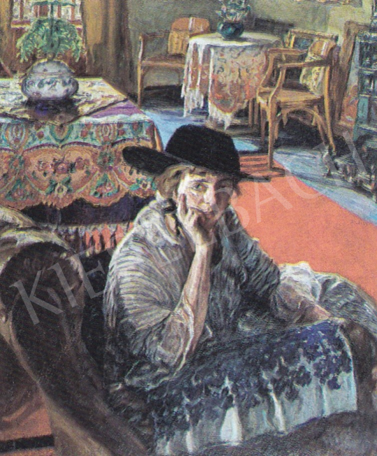  Perlmutter, Izsák - Cleo in the Salon, 1916 painting