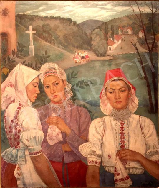  Hikádi Erzsébet - Women in Folk Dress, 1942 painting