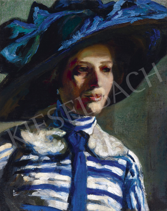  Unknown Hungarian painter, 1910s - The Blue Hat | 60th Winter Auction auction / 1 Lot