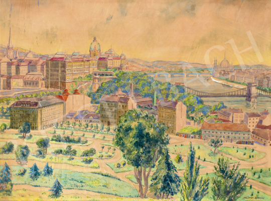  Lakatos Artúr - Budapest látképe a Gellérthegyről, 1941 | 60. Téli Aukció aukció / 8 tétel