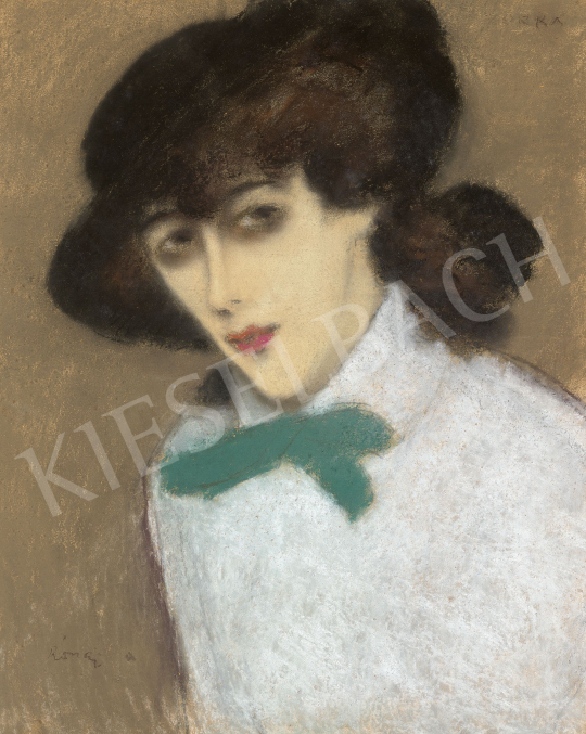 Rippl-Rónai, József - Girl in a Hat with Green Bow (Zorka), second half of 1910s | 60th Winter Auction auction / 20 Lot