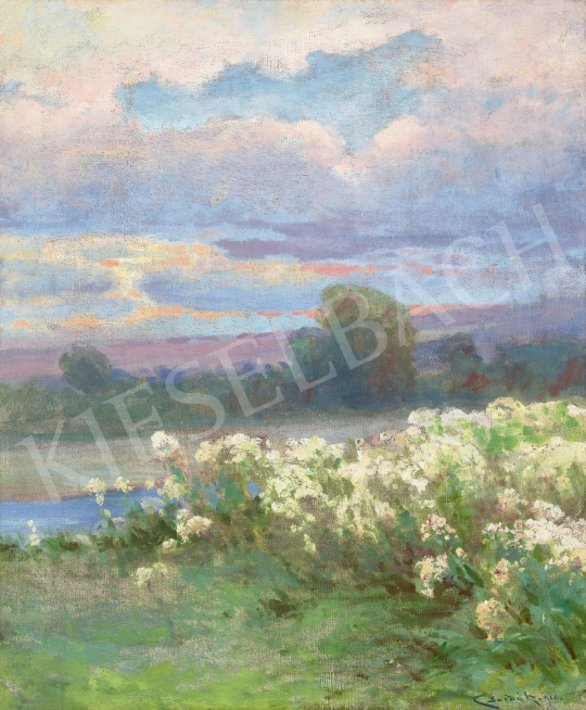  Csordák, Lajos - Flowered Meadow by the River, 1910 | 60th Winter Auction auction / 33 Lot