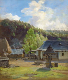 Bihari, Sándor - Sunlit Yard with Well 