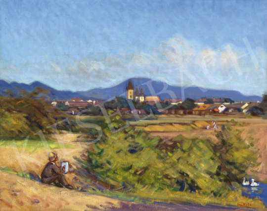 Mikola, András - Nagybánya Landscape with a Painter | 60th Winter Auction auction / 46 Lot