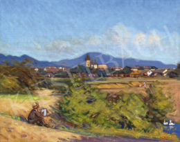 Mikola, András - Nagybánya Landscape with a Painter 