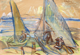 Egry, József - Sailing Boats on the Lake Balaton (Keszthely), 1920 