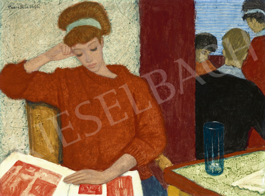  Czene, Béla jr. - Café Scene, 1964 | 60th Winter Auction auction / 78 Lot