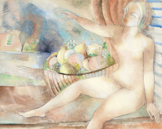 Klie Zoltán - Art deco akt gyümölcstállal, 1930 körül | 60. Téli Aukció aukció / 83 tétel