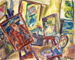  Frank Frigyes - Műterem önarcképpel, 1946 