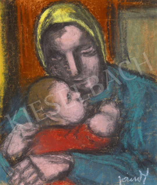  Jándi, Dávid - Mother with her Child | 60th Winter Auction auction / 211 Lot