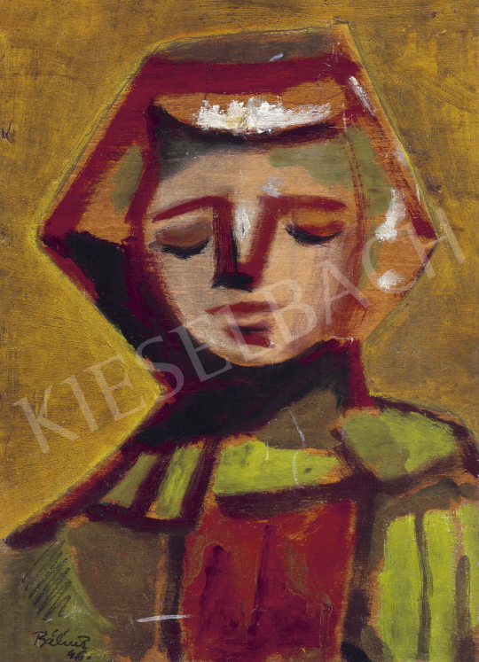  Bálint Endre - Fiatal lány zöld kabátban, 1946 | 60. Téli Aukció aukció / 212 tétel