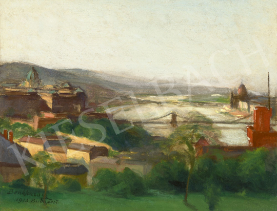  Benkhard Ágost - Budapesti látkép, 1923 | 60. Téli Aukció aukció / 220 tétel
