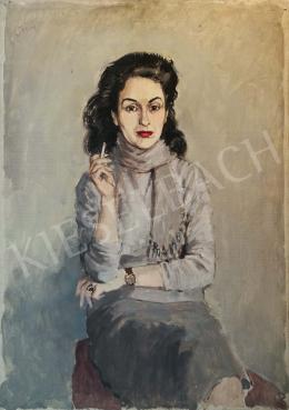 Biai-Föglein, István - Portrait of Hédi Zsolnai (Smoking Woman) 