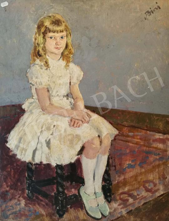 Eladó Biai-Föglein István - Kislány fehér ruhában festménye