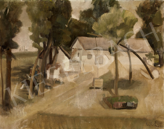 For sale  Vörös, Rozália (Redő Ferencné) - Farm in Szolnok, c. 1935 's painting