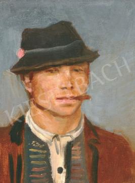  Mednyánszky László - Cigarettázó fiú kalapban festménye