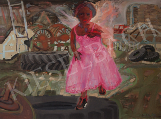  Bukta, Imre - Little girl with tractor tires painting