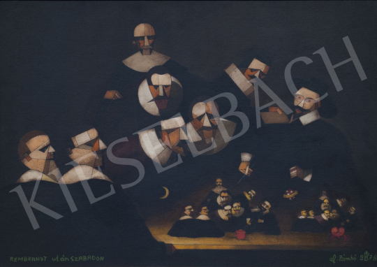  efZámbó István - Tulp doktor anatómiája Rembrandt modorában festménye