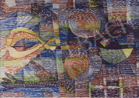 Gyarmathy, Tihamér - Hommage a Klee (Anxious Feelings), 1977 painting