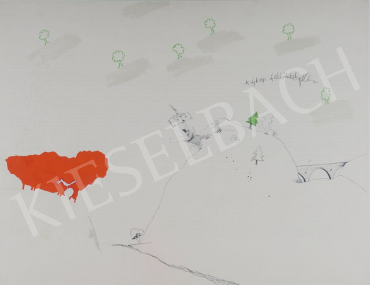  Wahorn, András - Landscape with Clouds, 1982 painting