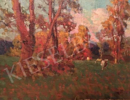  Haller György - Ősz tehenekkel festménye