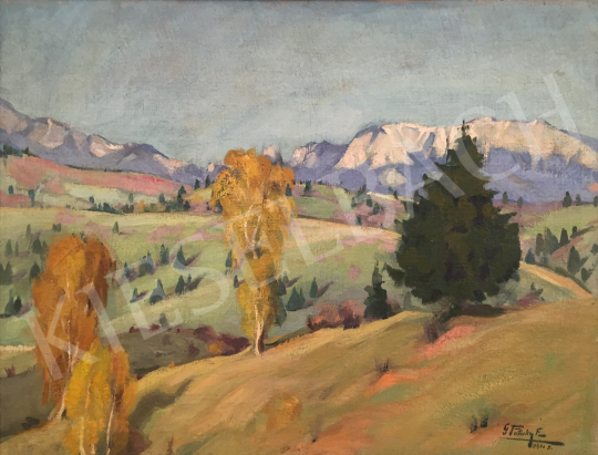 Pataky, Etelka (Gidófalvi Istvánné) - Autumn hilly landscape painting