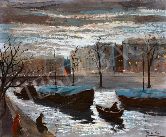 Corini, Margit - The Seine Bank in the Moonlight painting
