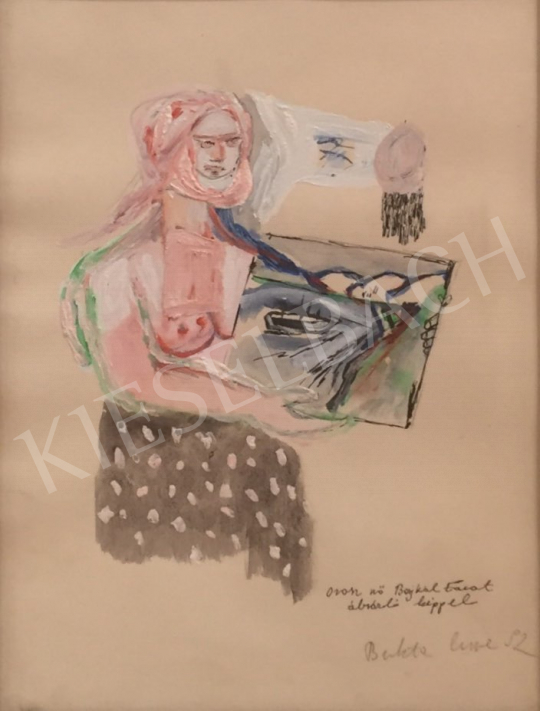  Bukta Imre - Orosz nő Bajkál tavat ábrázoló képpel festménye