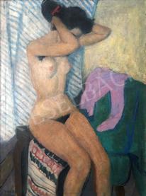  Czene, Béla jr. - Female Nude in the Interior, 1959 painting
