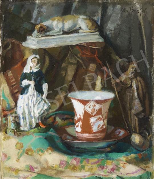 For sale  Otto Herschel - Still Life with Sculptures and Vases 's painting