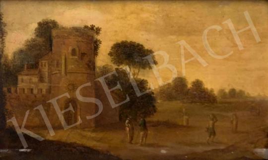 For sale Unknown dutch painter, 18th century - Landscape with City Gate 's painting