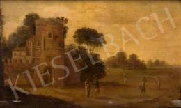 Unknown dutch painter, 18th century - Landscape with City Gate 