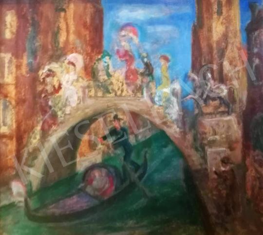  Szabó, Vladimir - Venetian View with Gondola, 1984 painting
