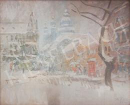 Tóth B. László - Winter Street Scene in Budapest 