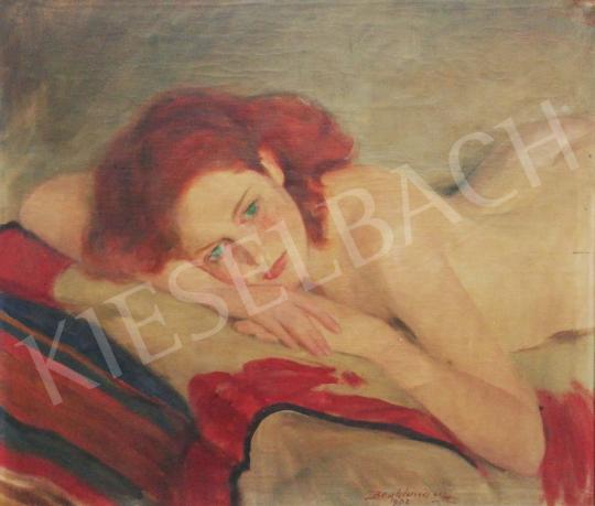  Benkhard Ágost - Könyöklő lány festménye