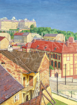  Unknown Hungarian painter, 1910s - View of Buda Castle 