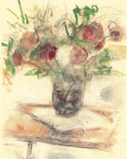  Czóbel Béla - Csendélet rózsákkal, 1950 | 61. Tavaszi Aukció aukció / 73 tétel
