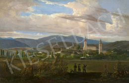  Jakobey Károly - Tokaj melletti táj gőzmozdonnyal (Tarcal), 1859 