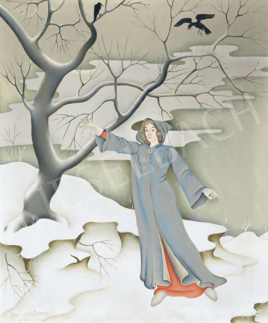  Basilides, Barna - Girl in Winter Lanscape (Winter), 1961 | 61st Spring Auction auction / 91 Lot