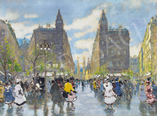  Berkes, Antal - Pest Downtown with the Elizabeth Bridge, 1916 | 61st Spring Auction auction / 108 Lot