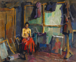 Nagy, Oszkár - Model in the Artist’s Studio in Nagybánya, 1935 