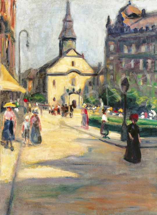 Színes Elemér - Ferenciek tere (a korábbi Kígyó tér), 1910-es évek | 61. Tavaszi Aukció aukció / 117 tétel