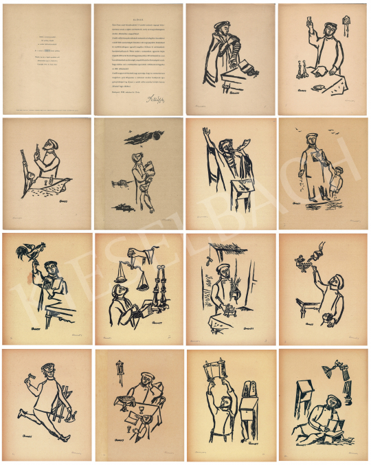  Ámos, Imre - Jewish Feasts, 1940 (14 original linocuts by Imre Ámos) | 61st Spring Auction auction / 141 Lot