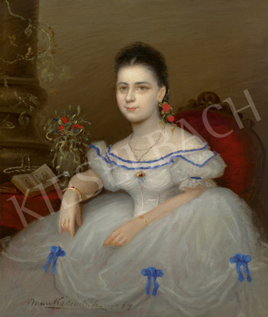  Munkácsy Mihály - Fiatal leány portréja (Jankovich Gabriella?), 1864 | 61. Tavaszi Aukció aukció / 172 tétel