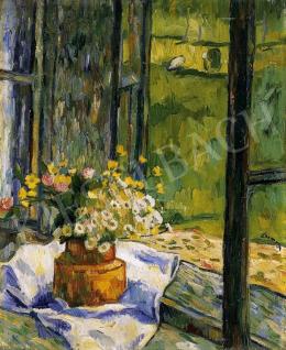  Czimra, Gyula - A Bucket of Flowers by the Window, about 1936 