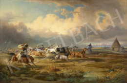  Venne, Adolf van der - Racing Horses (Storm on the Great Plain), 1858 