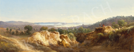 Ifj. Markó Károly - Itáliai táj háttérben tengerparti várossal, 1871 | 61. Tavaszi Aukció aukció / 154 tétel